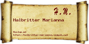 Halbritter Marianna névjegykártya